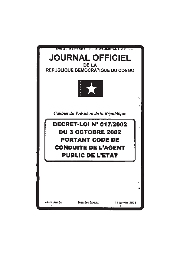 Code de conduite de l’agent de l’État